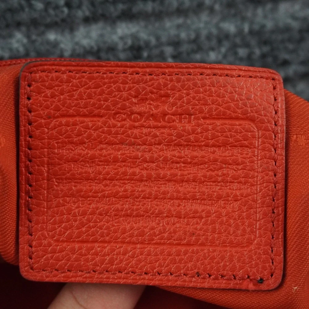 Coach Turnlock Hobo Bag Womens Polished Red Pebbled Leather Crossbody